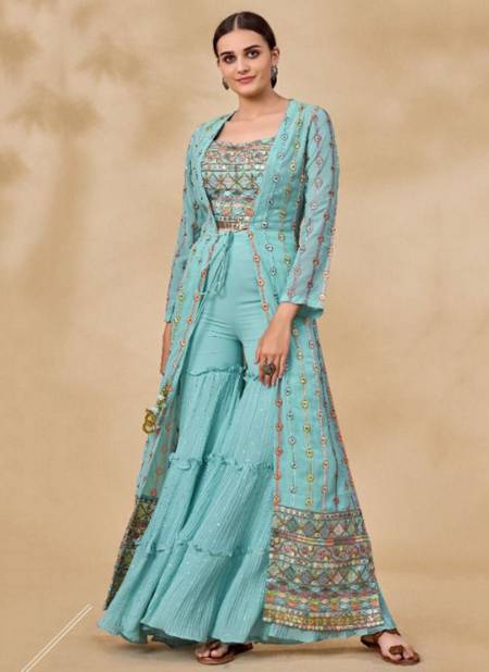 Sky Blue Colour Arya Vol 40 New Stylish Heavy Wedding Wear Ready Made Salwar Suit Collection 26002
